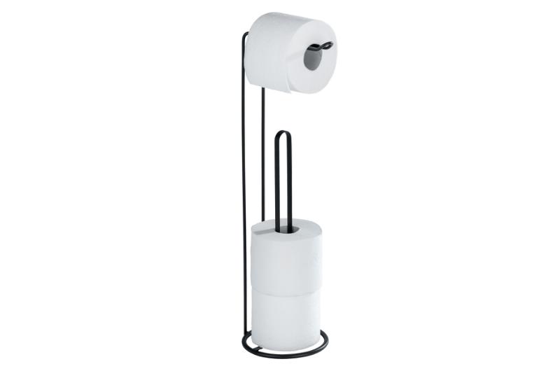 WENKO LUGANO FRITSTÅENDE TOILETRULLEHOLDER - SORT