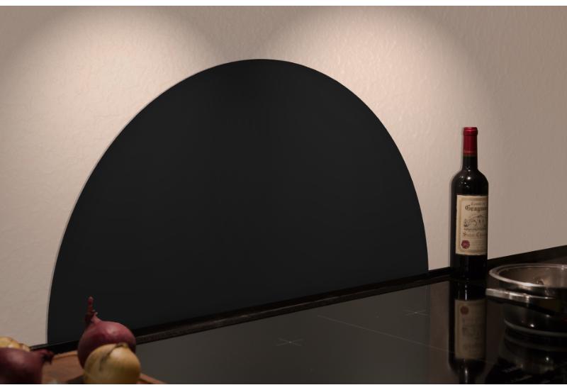 MILLEX STÆNKPLADE HALV CIRKEL - 80 X 40 CM - MAT SORT