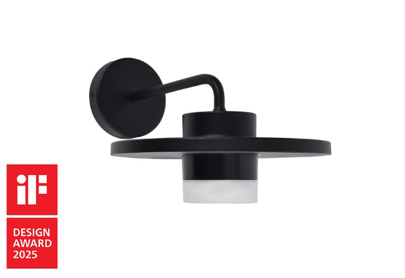 LUTEC PLATO LED VÆGLAMPE 1 LYS SORT 3000K