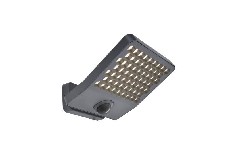 LUTEC ATLANTIS MEDIUM LED VÆGLAMPE 1 LYS PIR MØRKEGRÅ 4000K