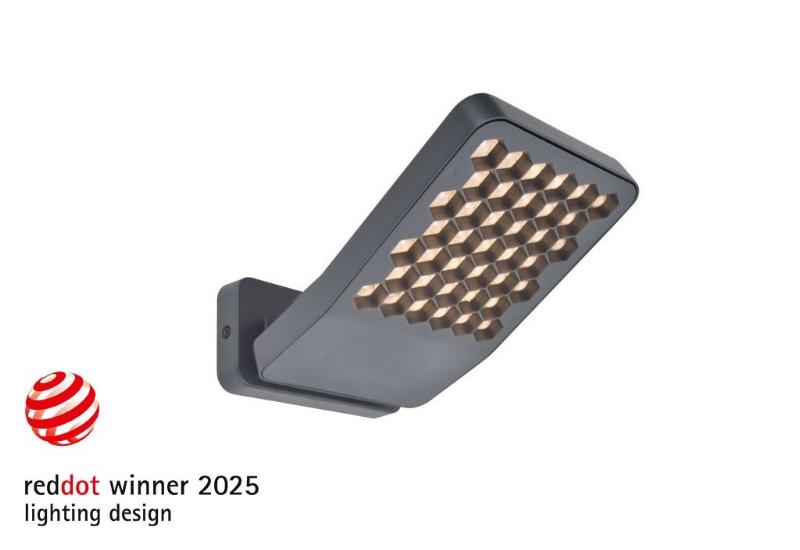 LUTEC ATLANTIS LILLE LED VÆGLAMPE 1 LYS MØRKEGRÅ 3000K